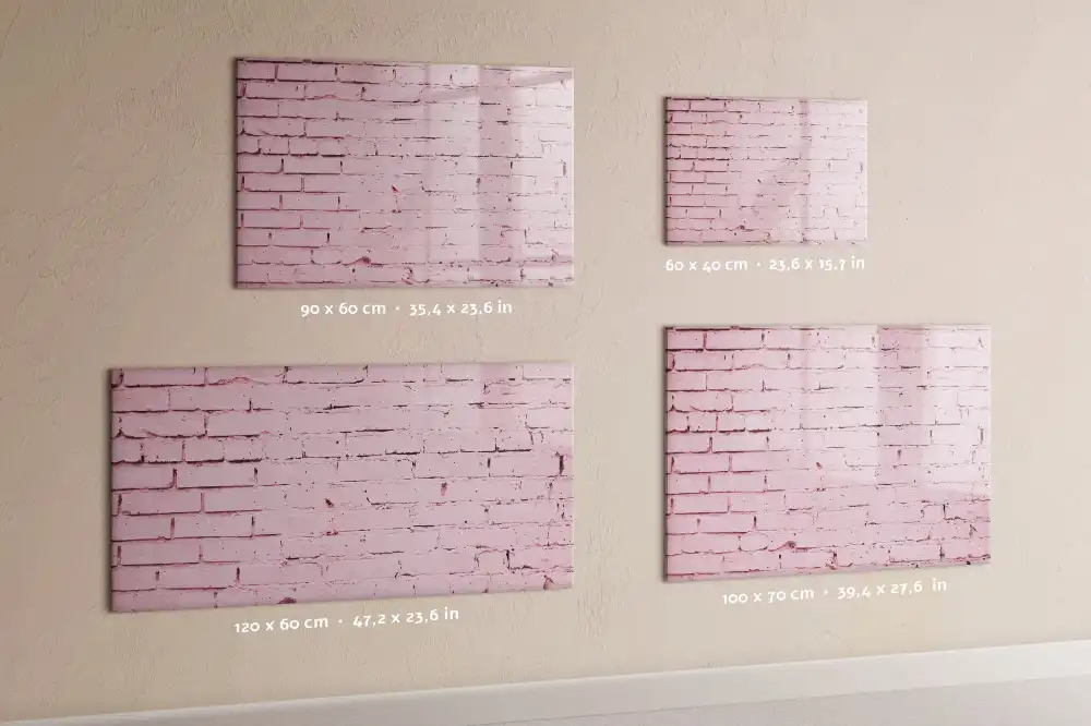 Tableau blanc magnétique effaçable à sec avec motif mur de briques rouges