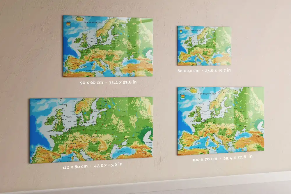 Tableau blanc magnétique effaçable à sec avec carte du monde pour l'école