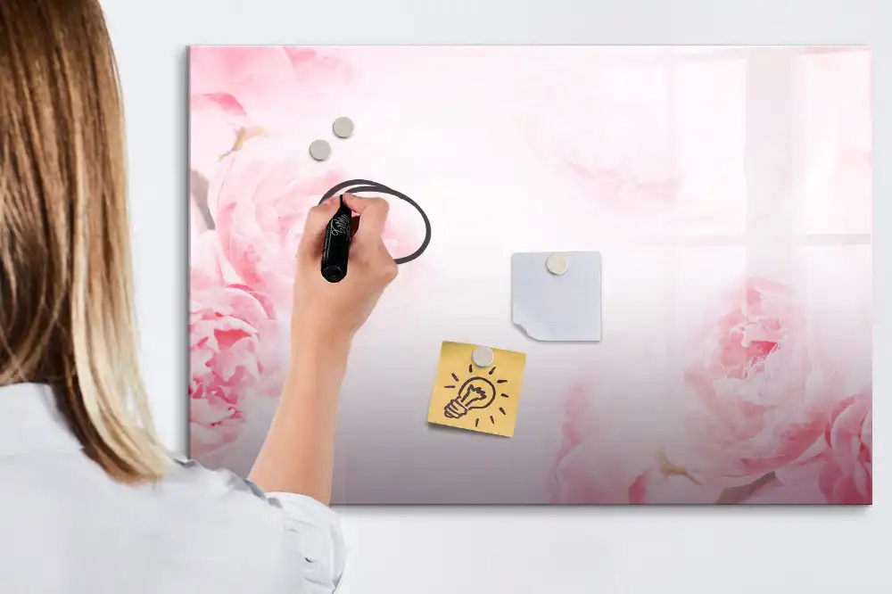 Tableau magnétique à dessiner motif bourgeons en fleurs