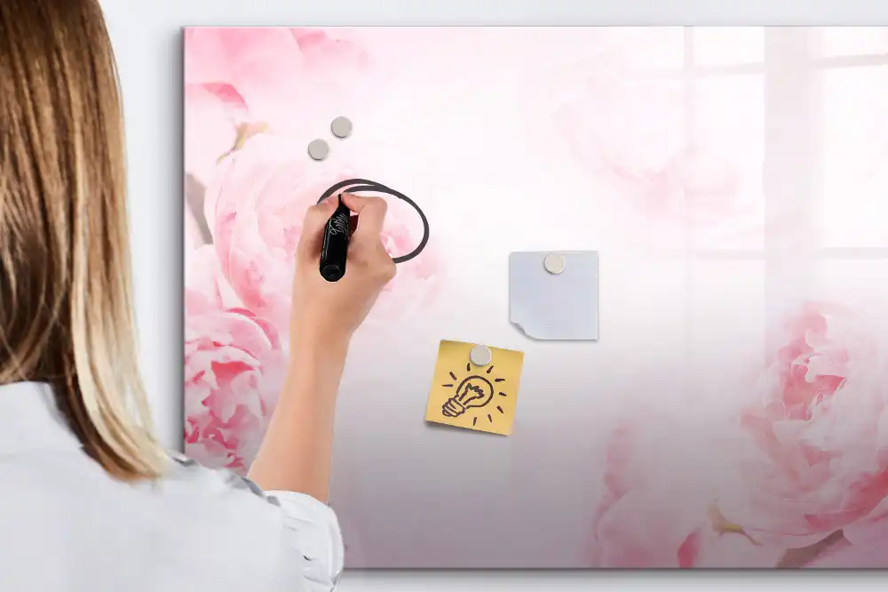 Tableau magnétique à dessiner motif bourgeons en fleurs