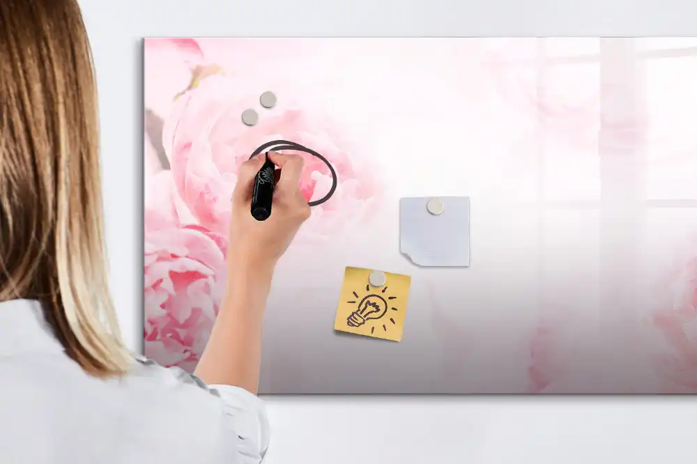 Tableau magnétique à dessiner motif bourgeons en fleurs
