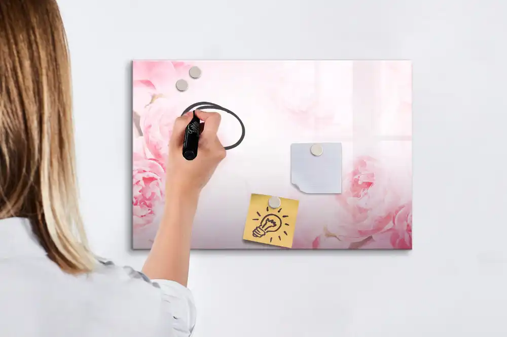 Tableau magnétique à dessiner motif bourgeons en fleurs