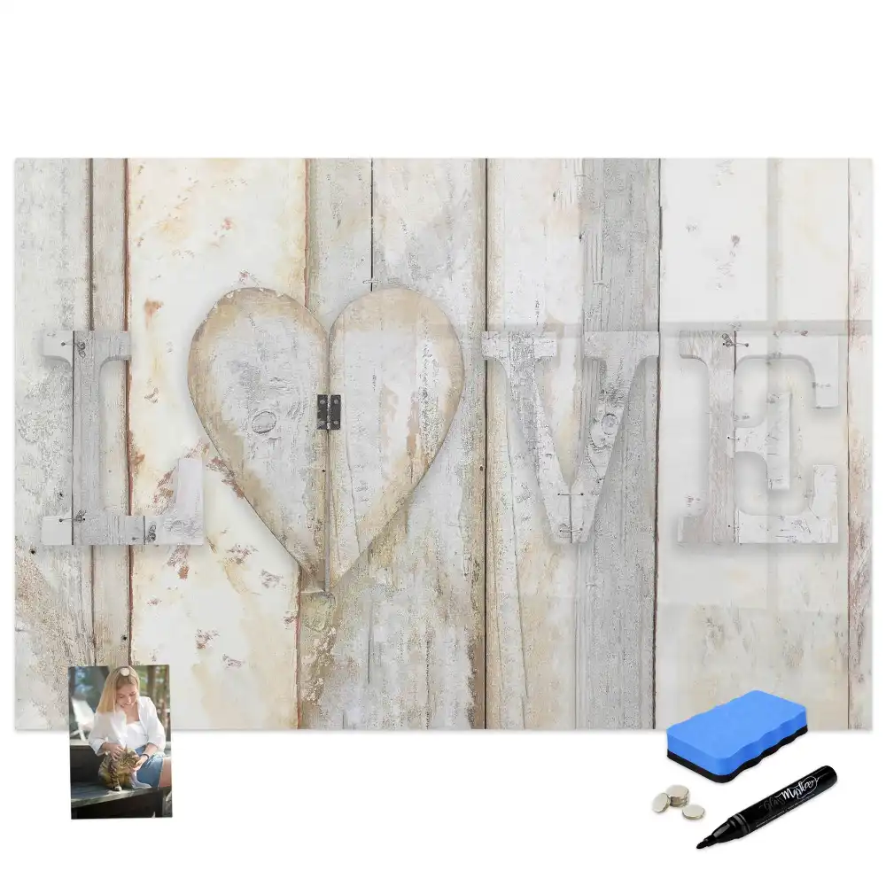 Tableau magnétique pour écriture motif amour