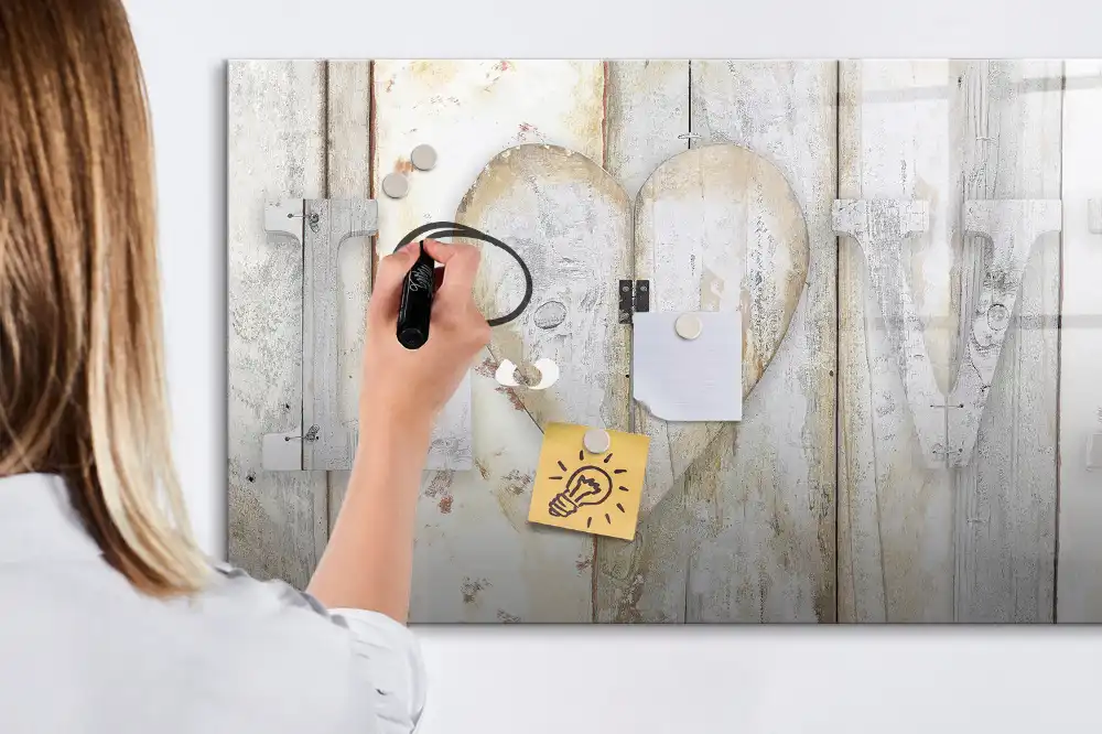 Tableau magnétique pour écriture motif amour