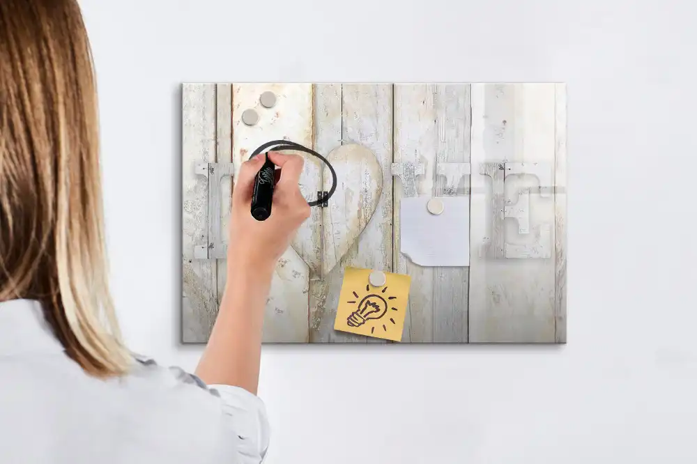 Tableau magnétique pour écriture motif amour