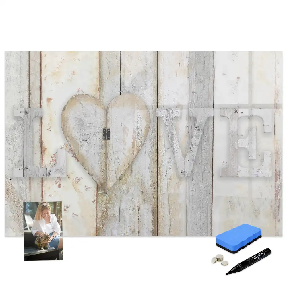Tableau magnétique pour écriture motif amour