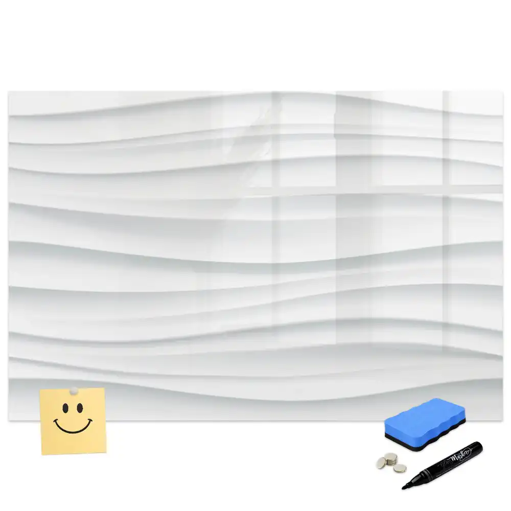 Tableau blanc magnétique effaçable à sec motif vagues de la mer