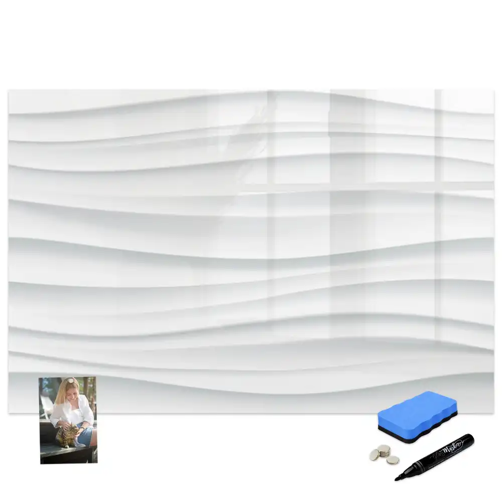 Tableau blanc magnétique effaçable à sec motif vagues de la mer