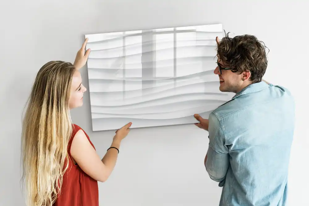Tableau blanc magnétique effaçable à sec motif vagues de la mer