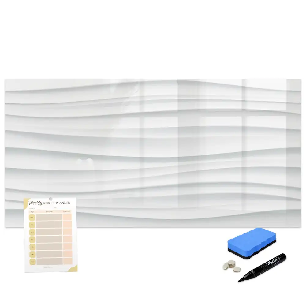 Tableau blanc magnétique effaçable à sec motif vagues de la mer