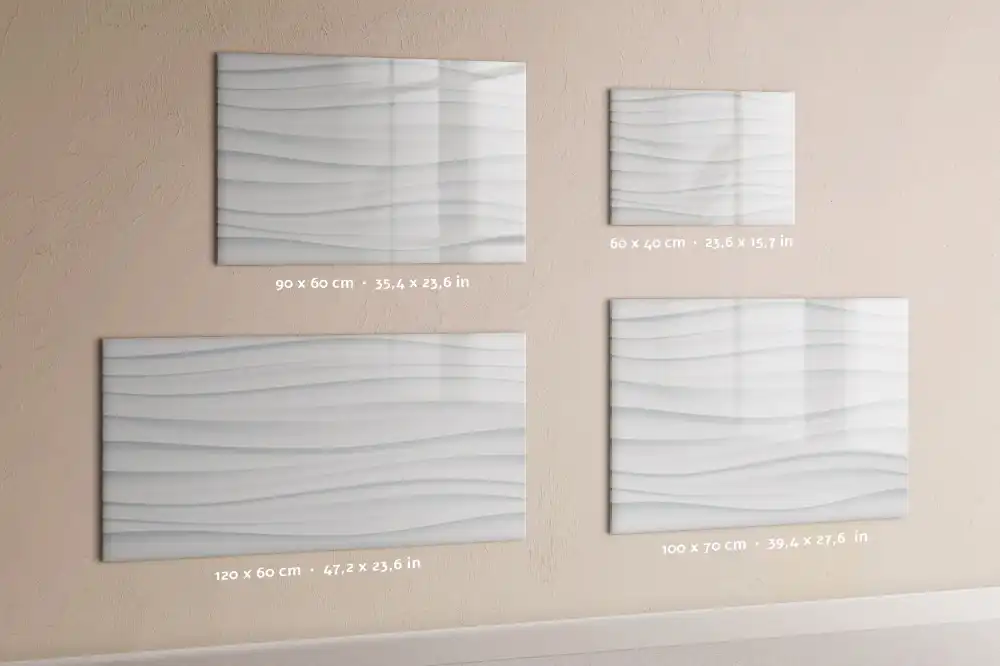 Tableau blanc magnétique effaçable à sec motif vagues de la mer