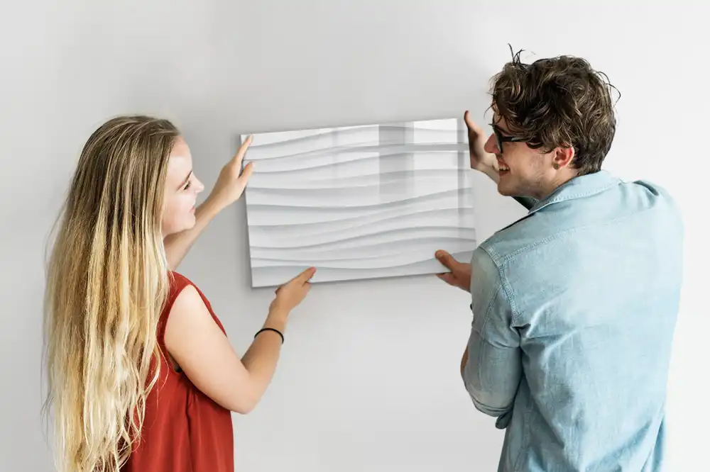 Tableau blanc magnétique effaçable à sec motif vagues de la mer
