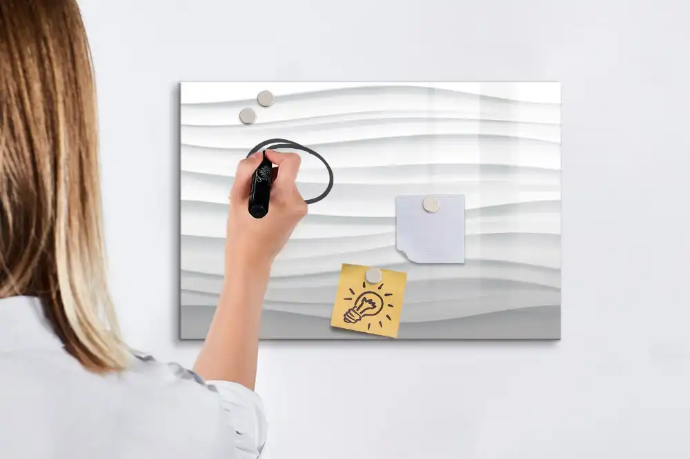 Tableau blanc magnétique effaçable à sec motif vagues de la mer