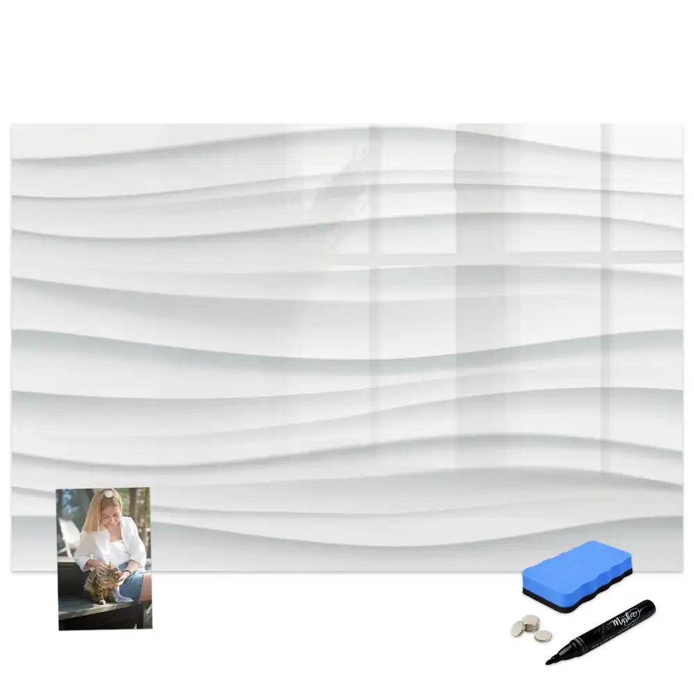 Tableau blanc magnétique effaçable à sec motif vagues de la mer