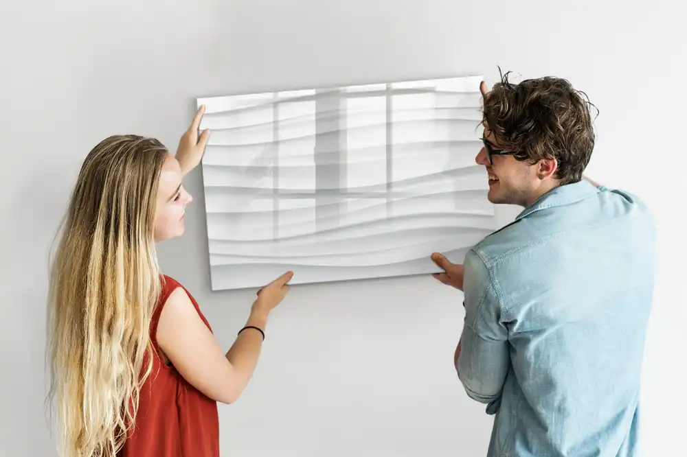Tableau blanc magnétique effaçable à sec motif vagues de la mer