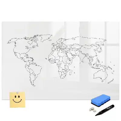 Tableau magnétique à dessiner contour du monde