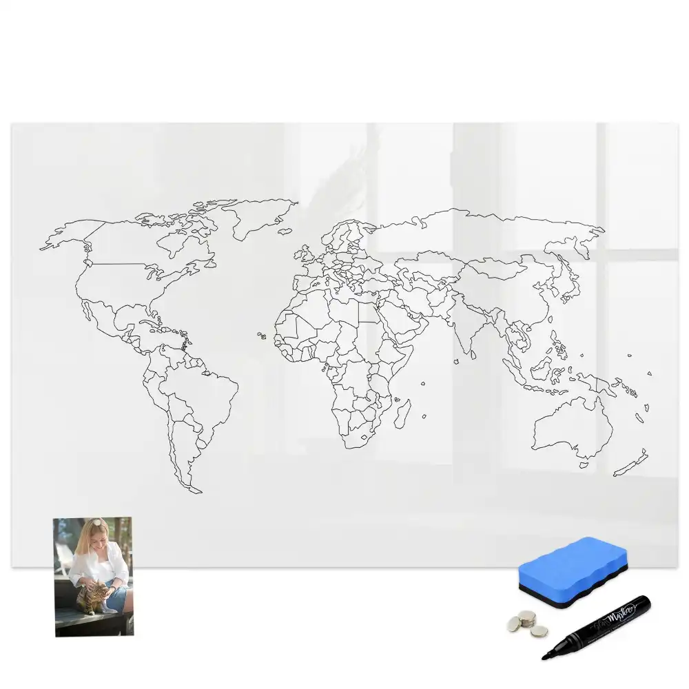 Tableau magnétique à dessiner contour du monde