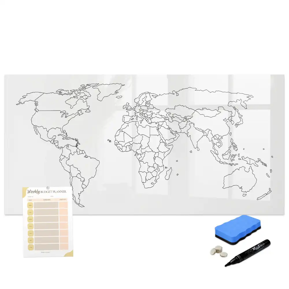 Tableau magnétique à dessiner contour du monde