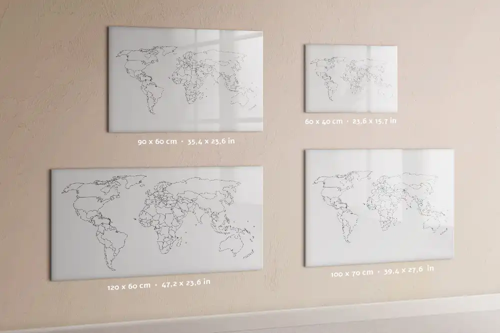 Tableau magnétique à dessiner contour du monde