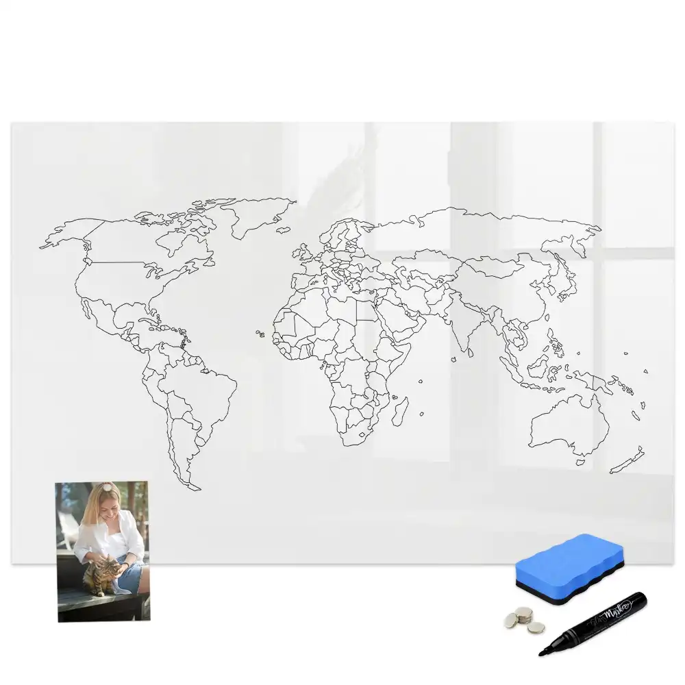 Tableau magnétique à dessiner contour du monde