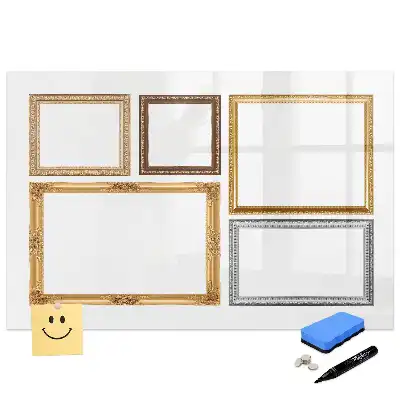 Tableau magnétique avec écriture et bordure dorée