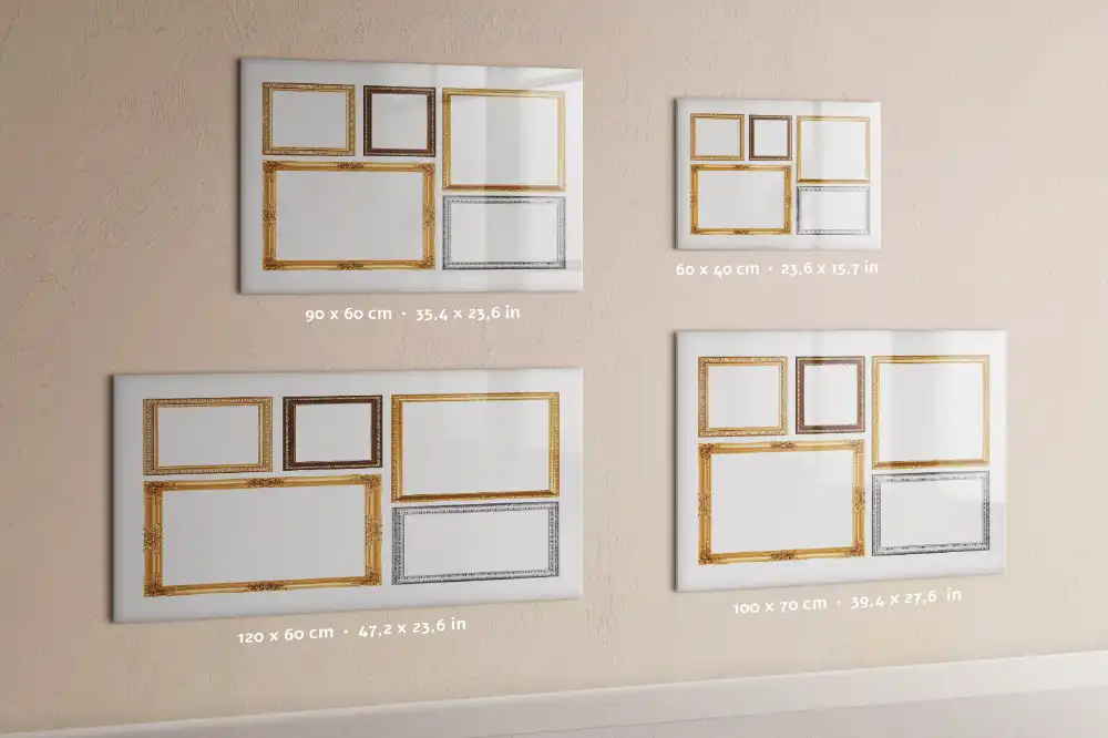 Tableau magnétique avec écriture et bordure dorée