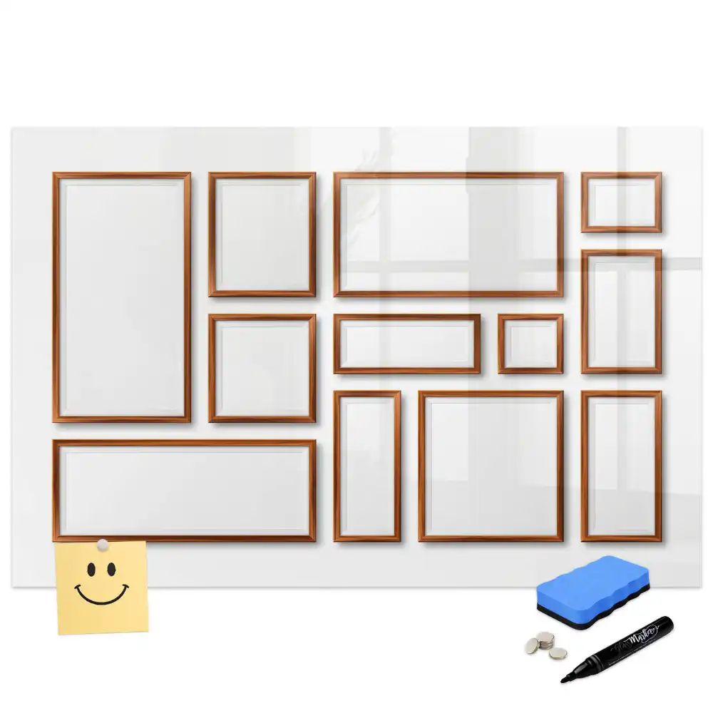 Tableau magnétique avec cadre en bois pour écriture