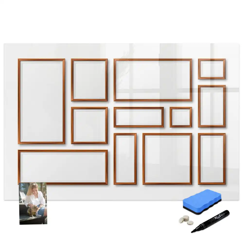 Tableau magnétique avec cadre en bois pour écriture