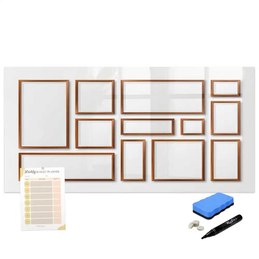 Tableau magnétique avec cadre en bois pour écriture