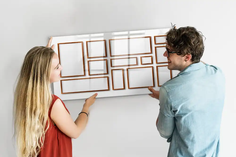 Tableau magnétique avec cadre en bois pour écriture