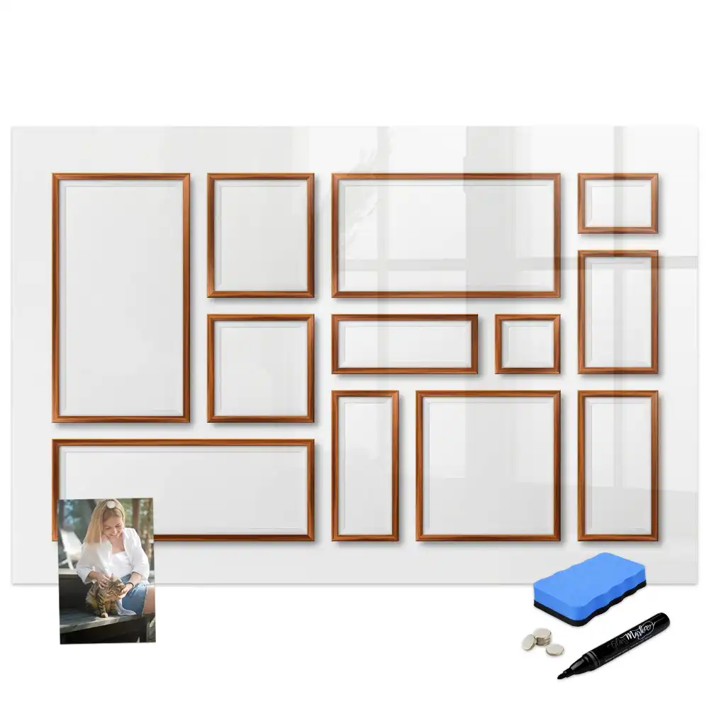 Tableau magnétique avec cadre en bois pour écriture