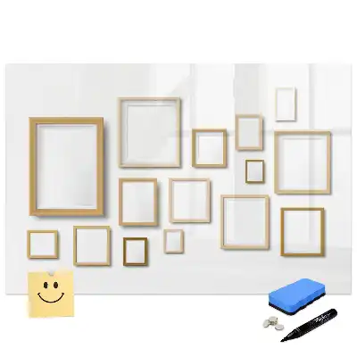 Tableau magnétique à dessiner avec cadres photo en bois