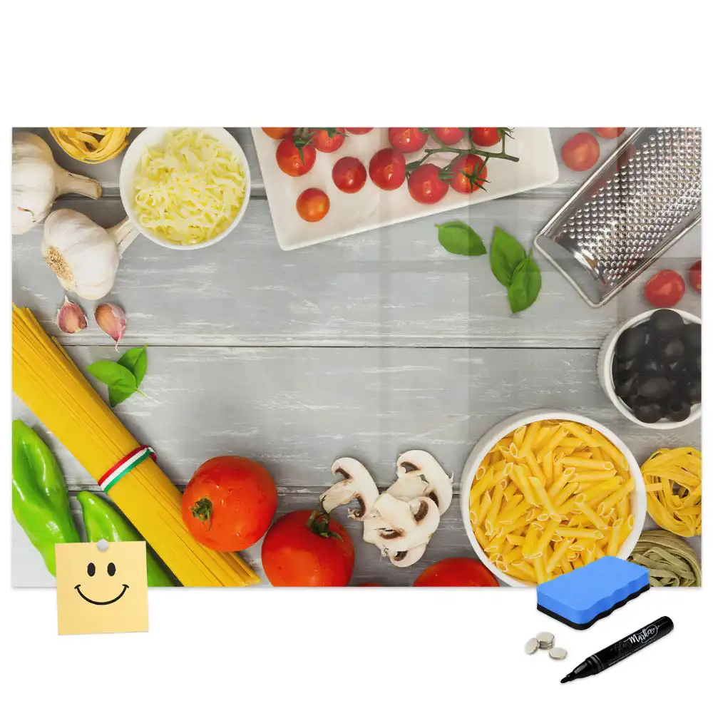 Tableau magnétique à dessiner sur le thème des ingrédients culinaires