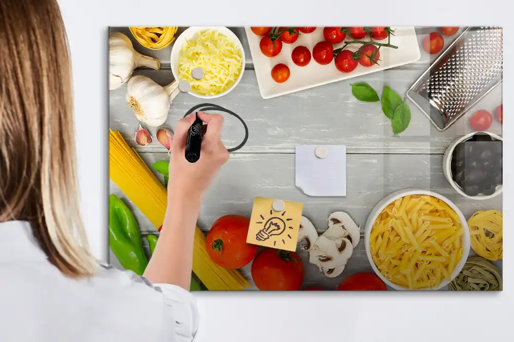 Tableau magnétique à dessiner sur le thème des ingrédients culinaires
