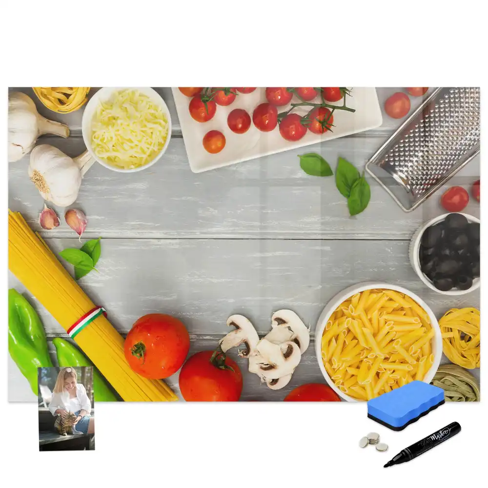 Tableau magnétique à dessiner sur le thème des ingrédients culinaires