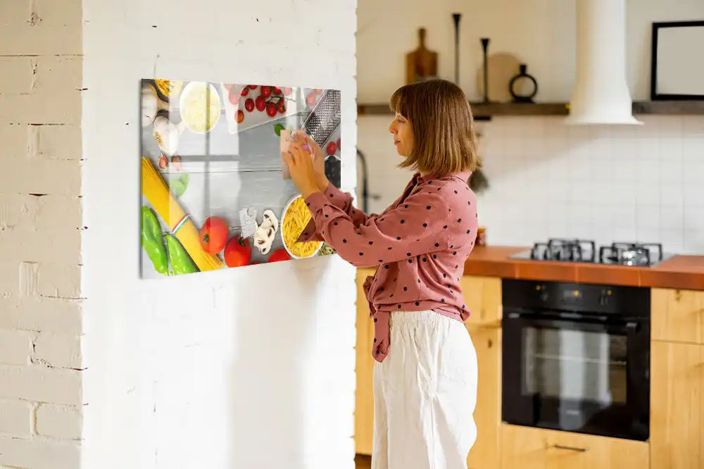 Tableau magnétique à dessiner sur le thème des ingrédients culinaires