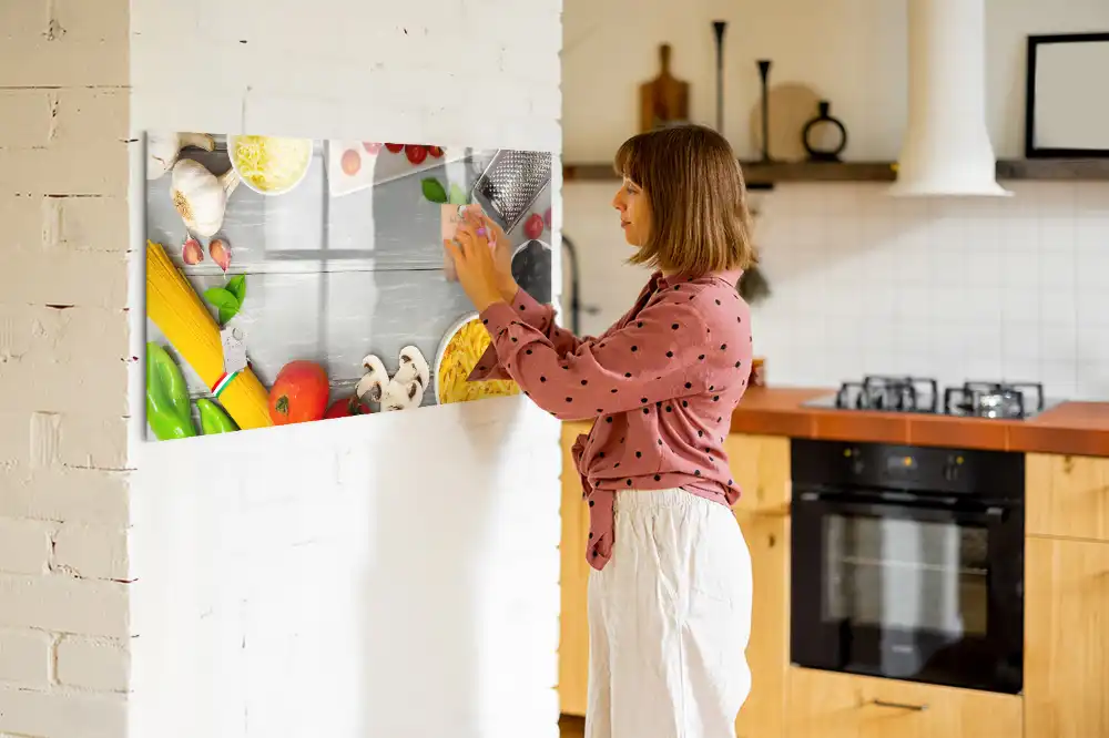 Tableau magnétique à dessiner sur le thème des ingrédients culinaires