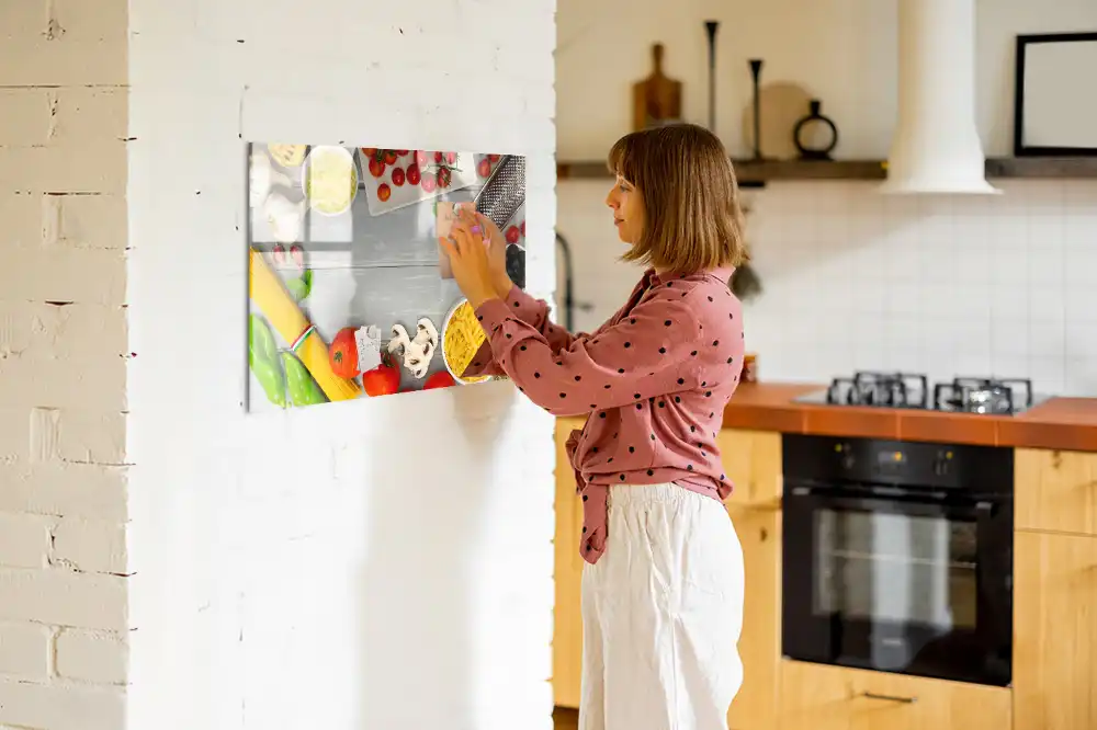 Tableau magnétique à dessiner sur le thème des ingrédients culinaires