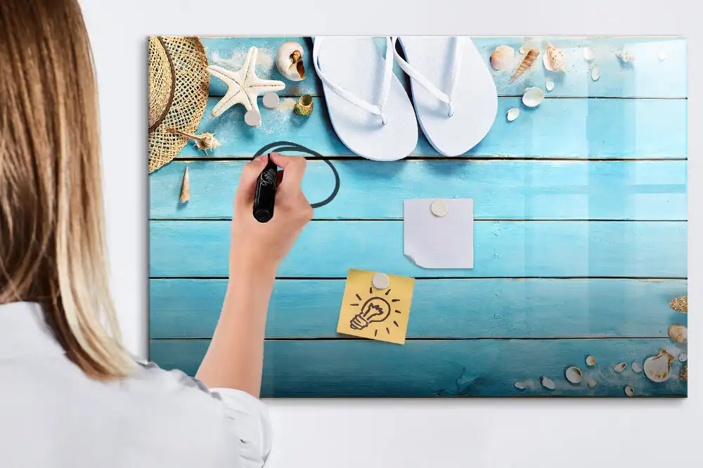 Tableau magnétique à dessiner pour enfants motif vacances