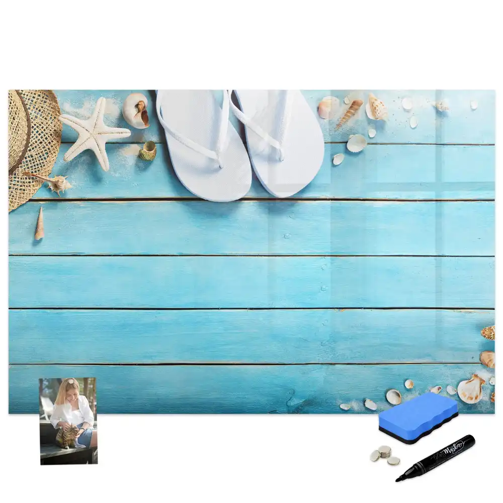 Tableau magnétique à dessiner pour enfants motif vacances