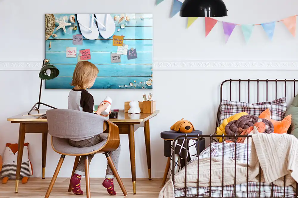 Tableau magnétique à dessiner pour enfants motif vacances