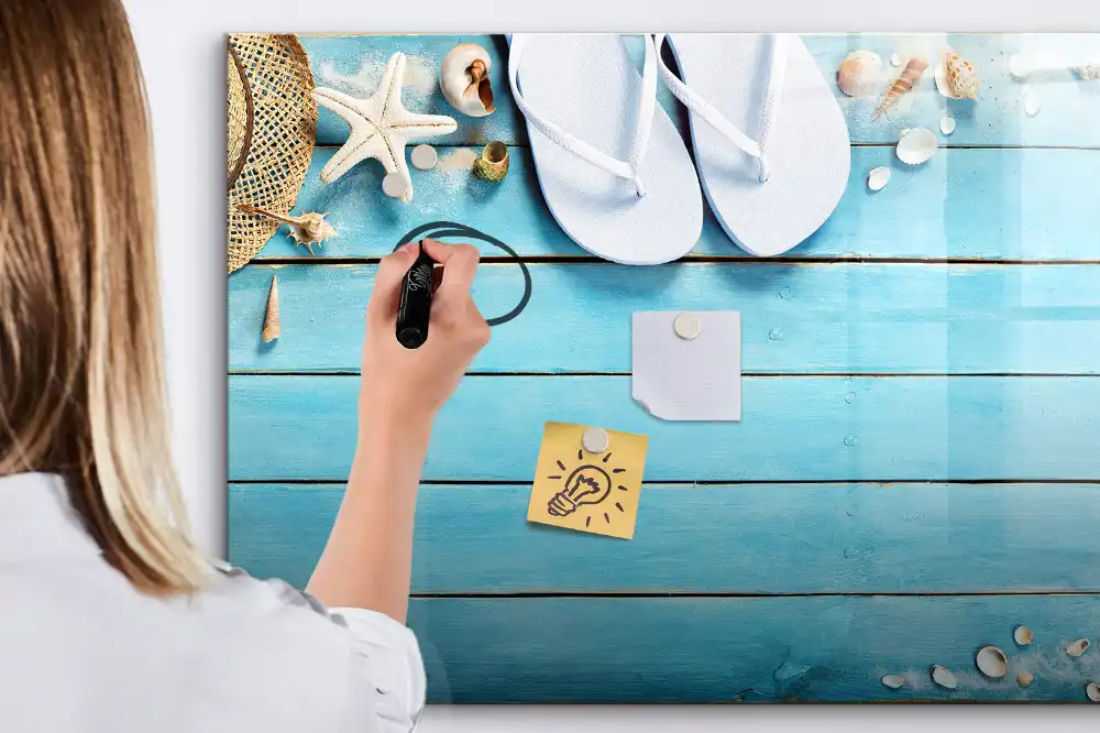 Tableau magnétique à dessiner pour enfants motif vacances