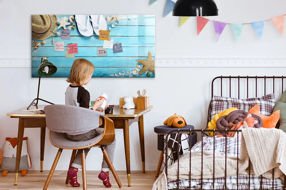 Tableau magnétique à dessiner pour enfants motif vacances