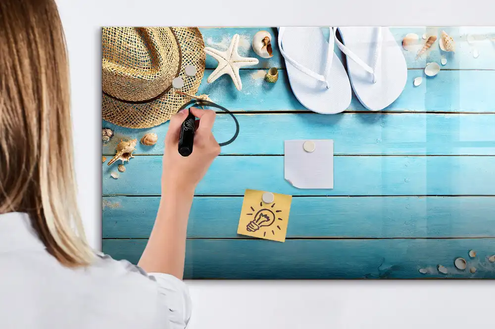 Tableau magnétique à dessiner pour enfants motif vacances