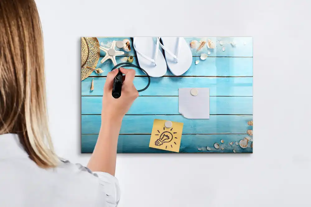 Tableau magnétique à dessiner pour enfants motif vacances