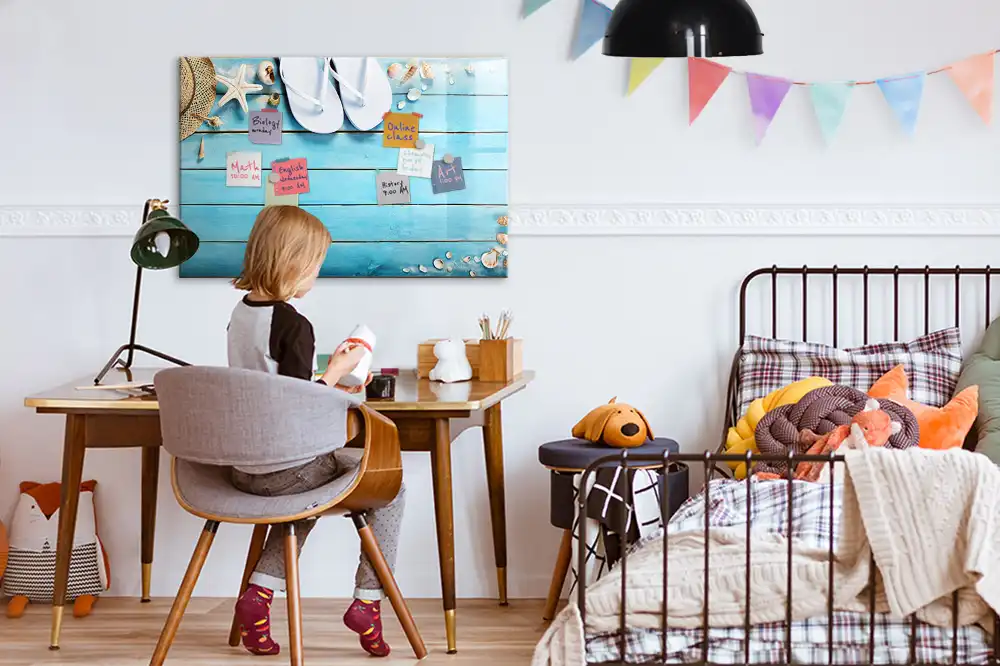 Tableau magnétique à dessiner pour enfants motif vacances