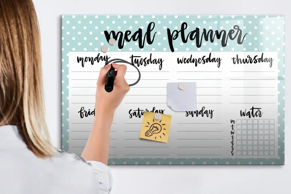 Tableau magnétique effaçable pour planning de repas