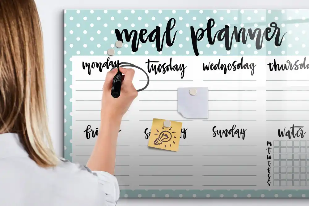 Tableau magnétique effaçable pour planning de repas