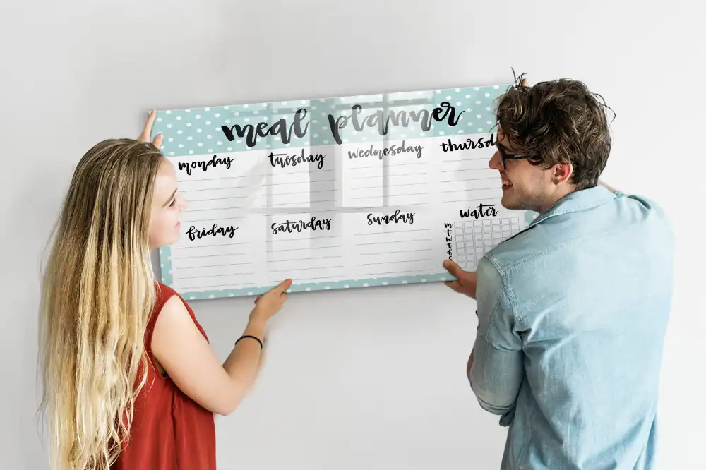 Tableau magnétique effaçable pour planning de repas