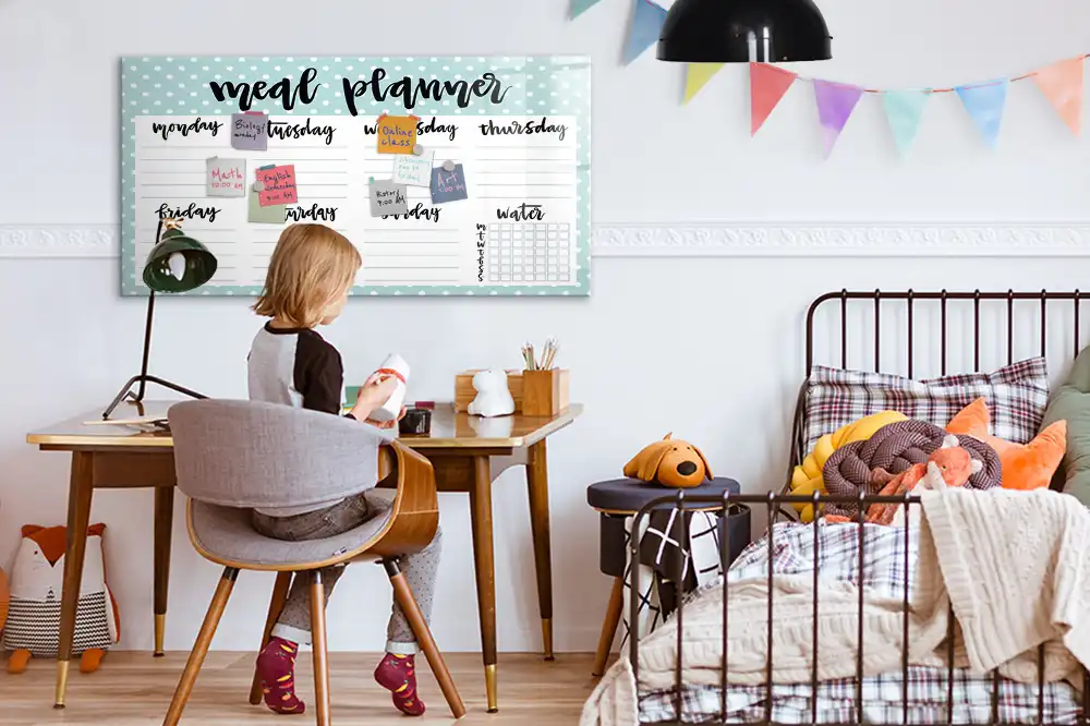 Tableau magnétique effaçable pour planning de repas
